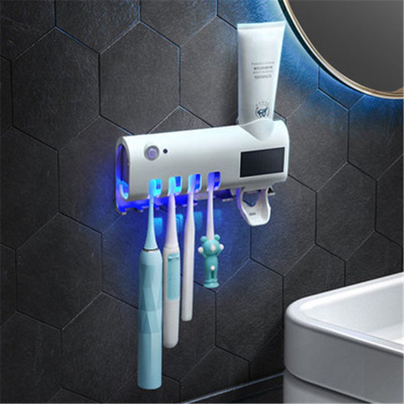Toothbrush Holder With Toothpaste Dispenser - AmiraMart