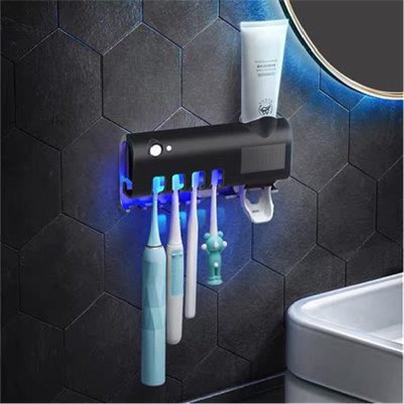 Toothbrush Holder With Toothpaste Dispenser - AmiraMart