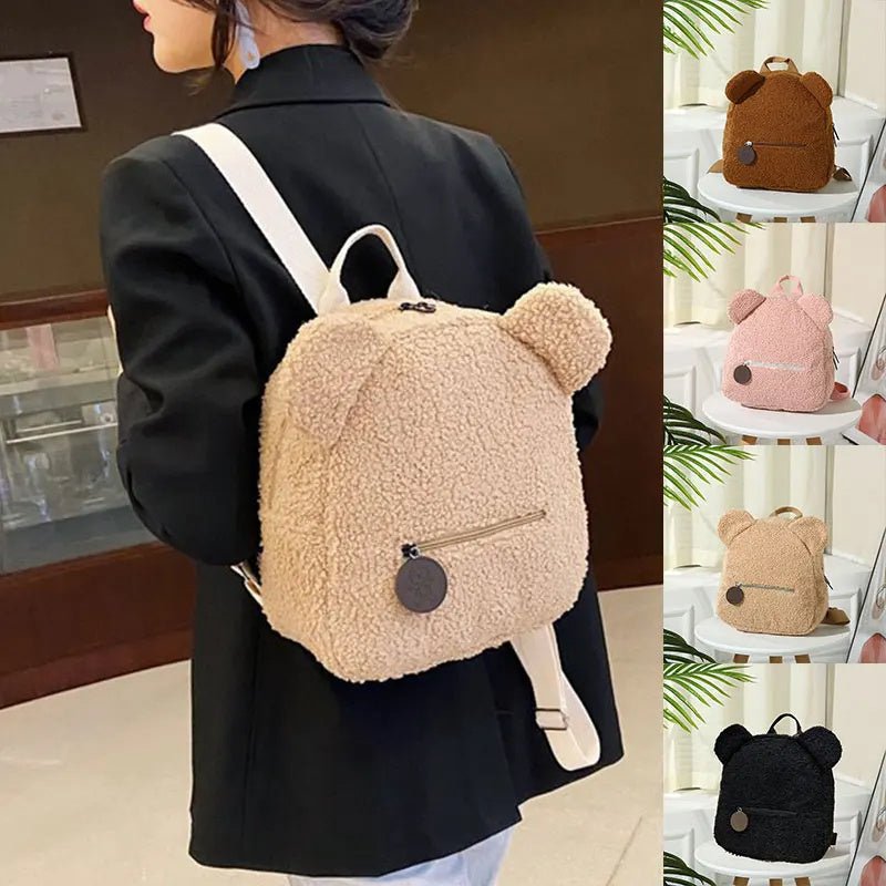 Women's Cute Bear Shaped Shoulder Backpack - AmiraMart