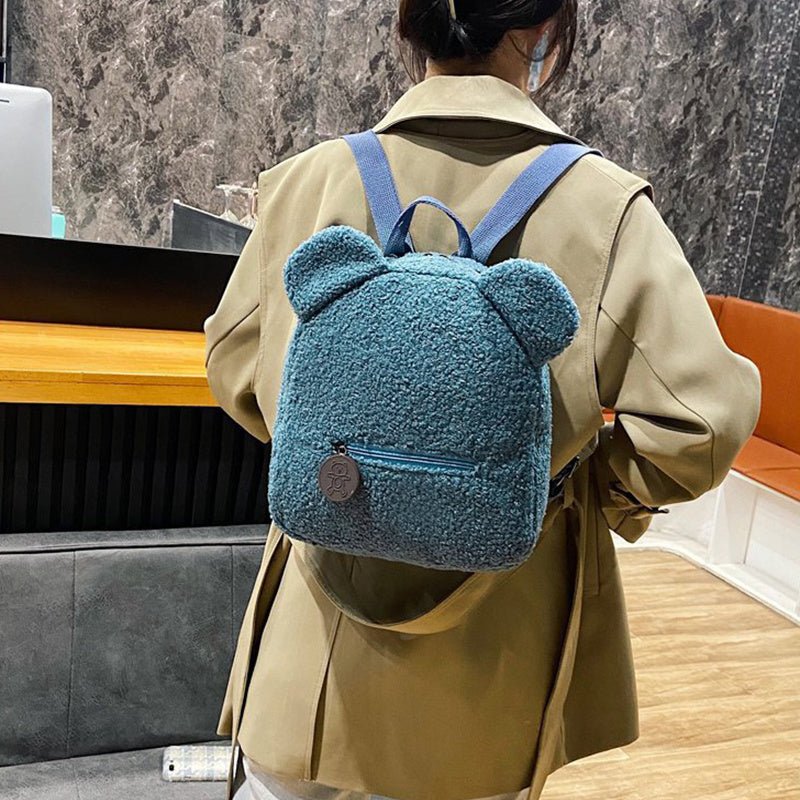 Women's Cute Bear Shaped Shoulder Backpack - AmiraMart