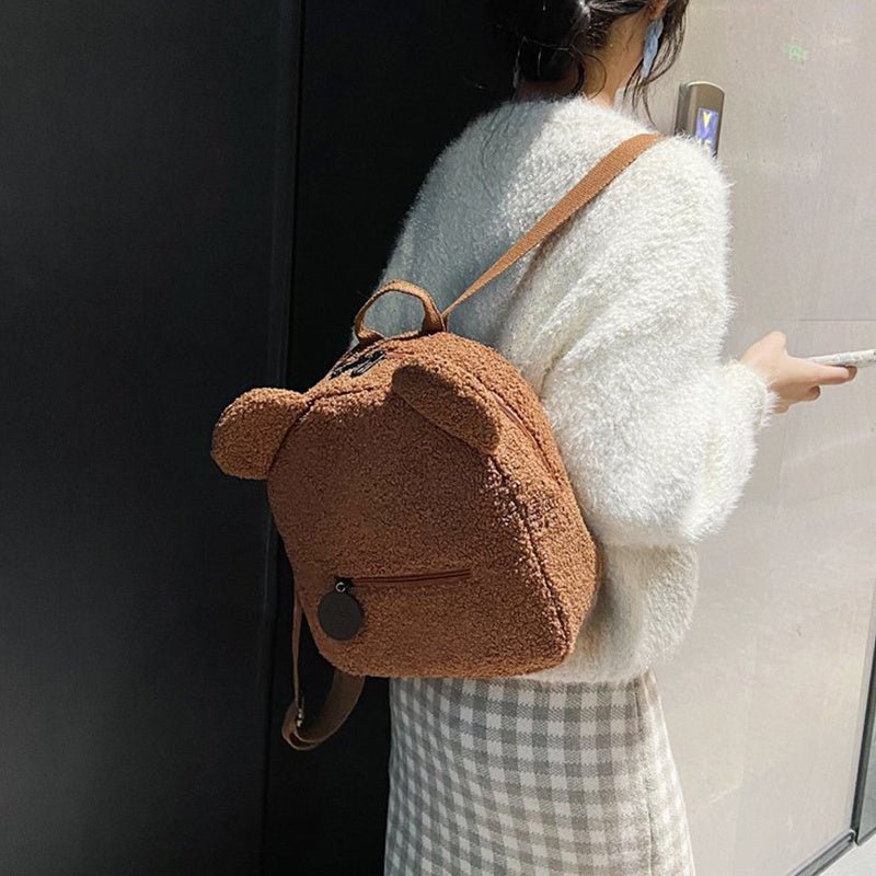 Women's Cute Bear Shaped Shoulder Backpack - AmiraMart