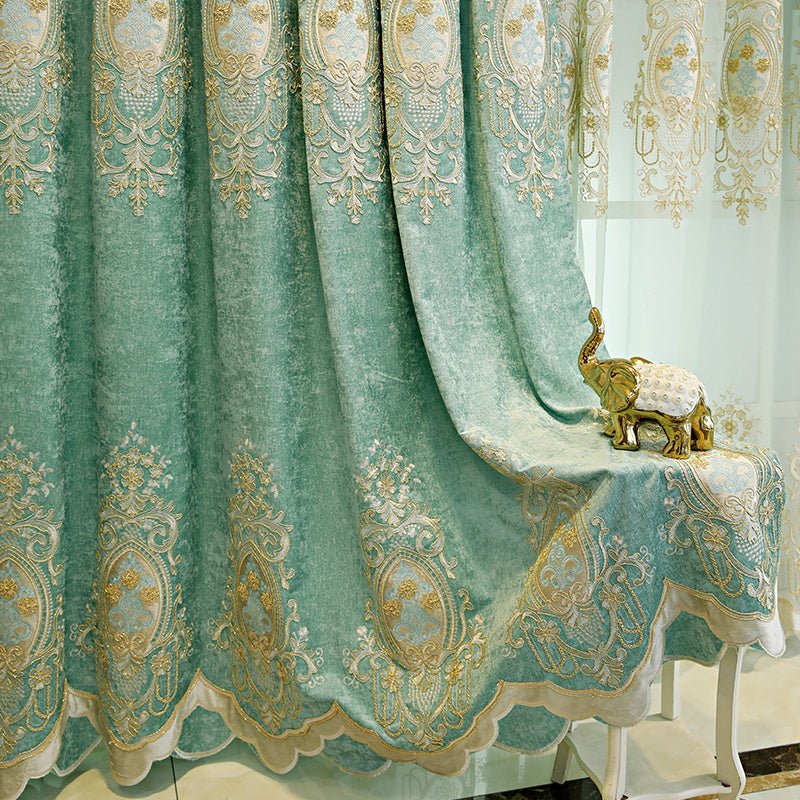 Bedroom Full Blackout Curtains Green New - AmiraMart