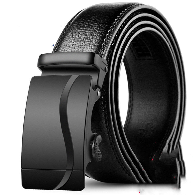 Belt Men's Leather Automatic Buckle Pure Cowhide Belt - AmiraMart