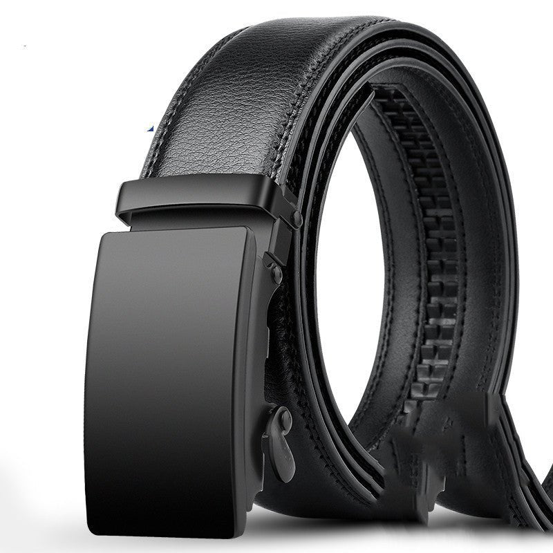 Belt Men's Leather Automatic Buckle Pure Cowhide Belt - AmiraMart