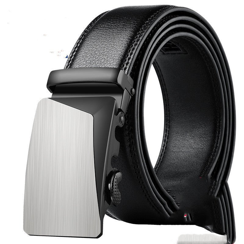 Belt Men's Leather Automatic Buckle Pure Cowhide Belt - AmiraMart