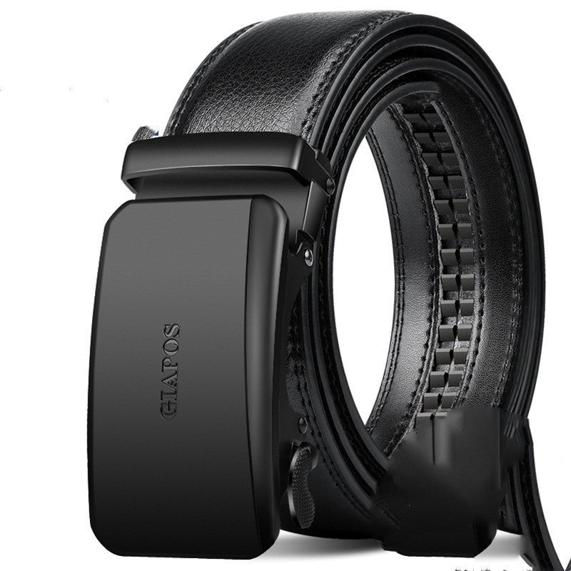 Belt Men's Leather Automatic Buckle Pure Cowhide Belt - AmiraMart