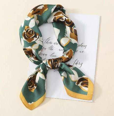 Black And White Floral Scarf - AmiraMart