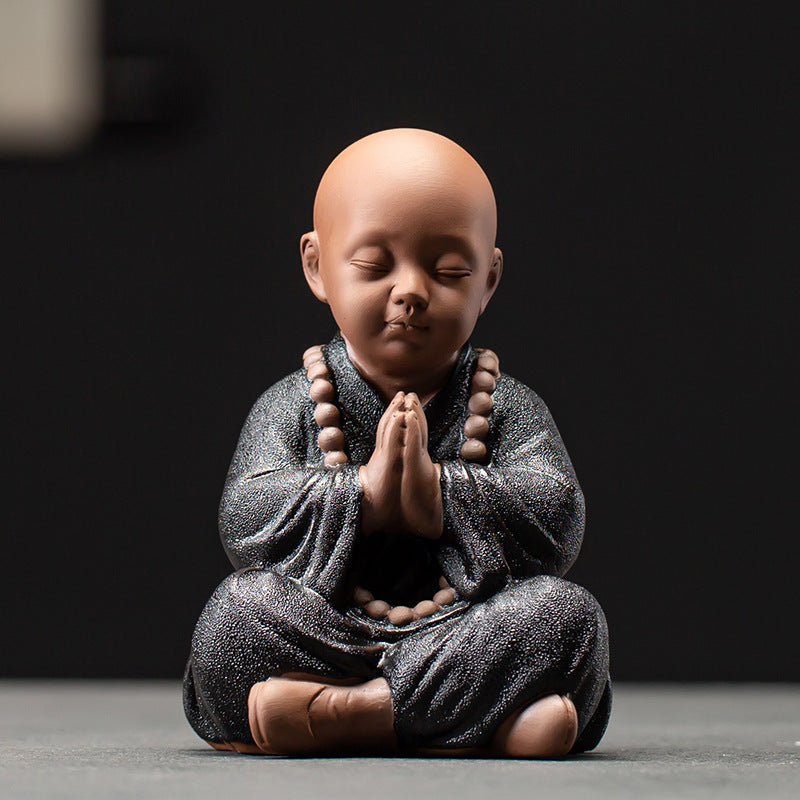 Black Pottery Monk Ornaments - AmiraMart