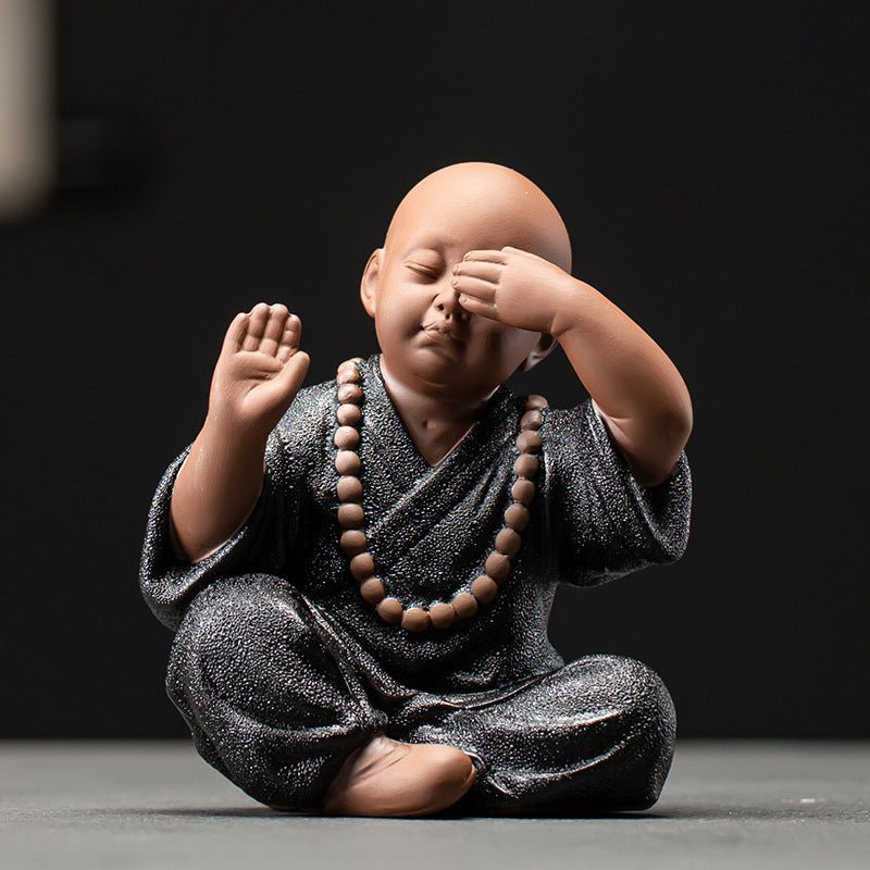 Black Pottery Monk Ornaments - AmiraMart