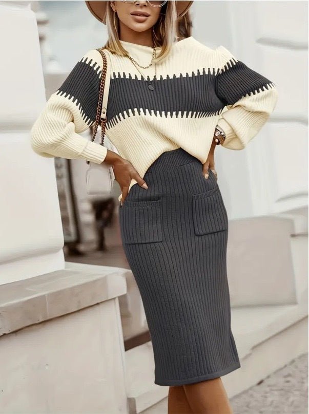 Pullover Sweater Set - AmiraMart