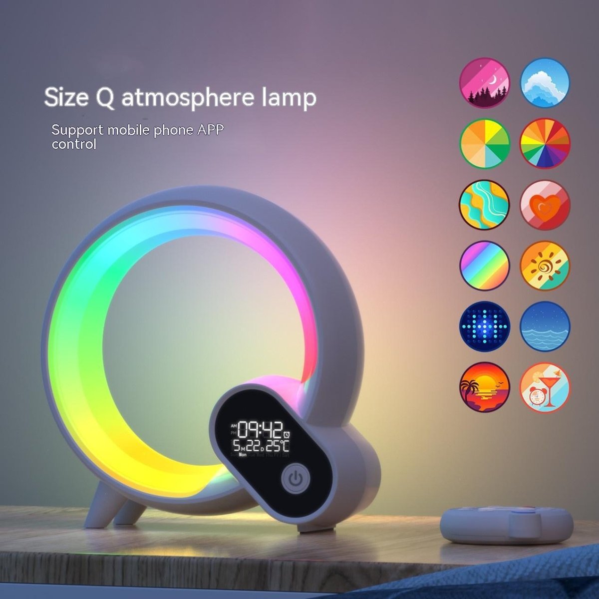 Bluetooth Audio Intelligent Wake - up Q Colorful Atmosphere Light - AmiraMart
