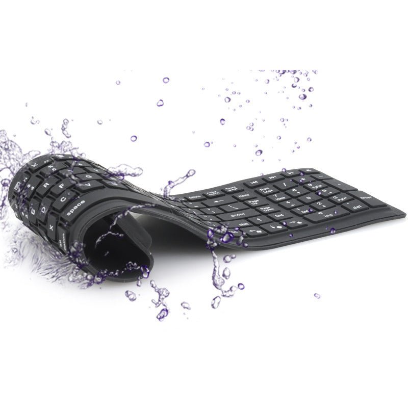 Foldable silicone Bluetooth keyboard waterproof wireless Bluetooth silicone keyboard - AmiraMart