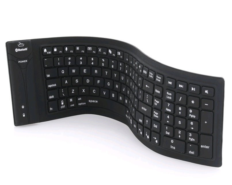 Foldable silicone Bluetooth keyboard waterproof wireless Bluetooth silicone keyboard - AmiraMart