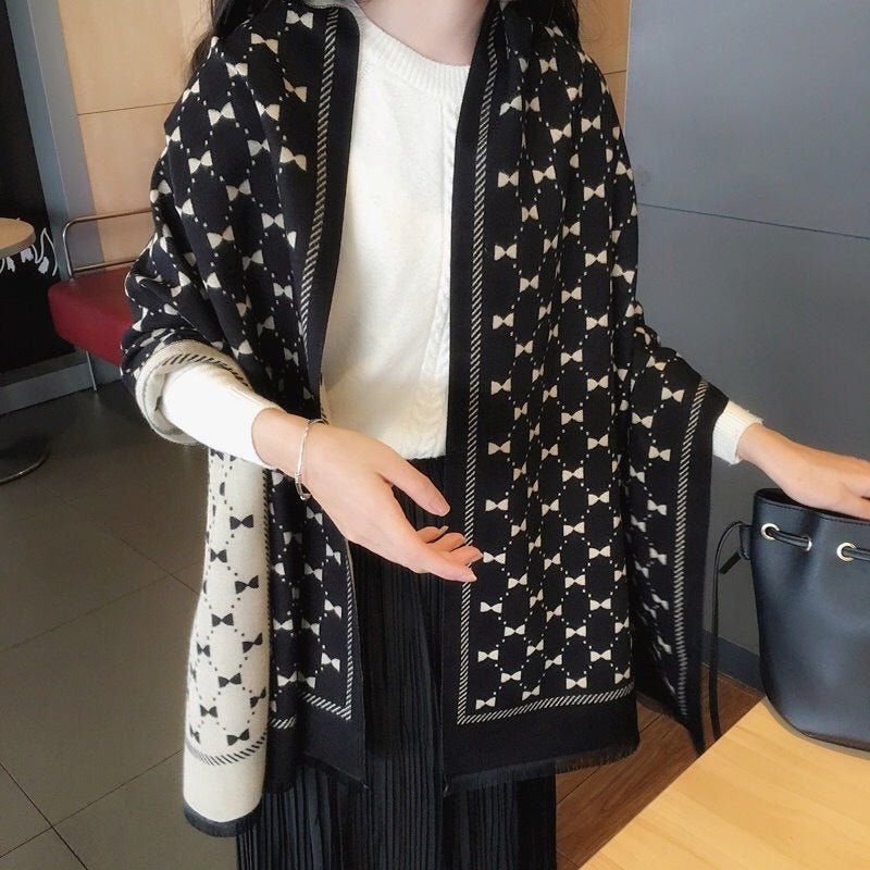 Bow Double - sided Scarf - AmiraMart