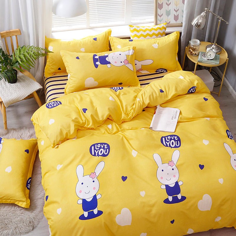 Brushed Aloe Cotton Four - piece Small Bed Sheet Set - AmiraMart