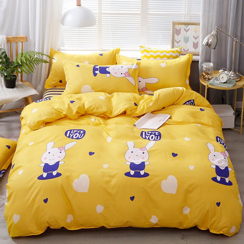 Brushed Aloe Cotton Four - piece Small Bed Sheet Set - AmiraMart