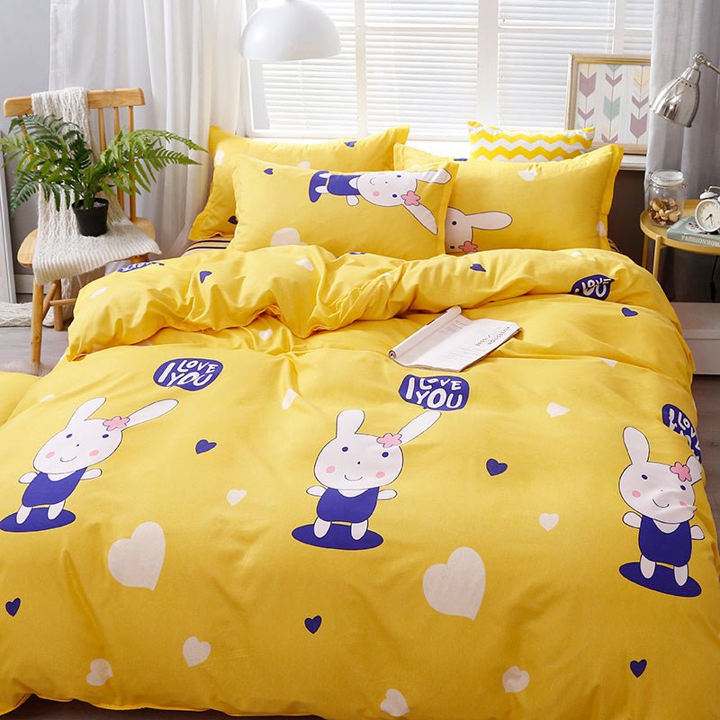 Brushed Aloe Cotton Four - piece Small Bed Sheet Set - AmiraMart