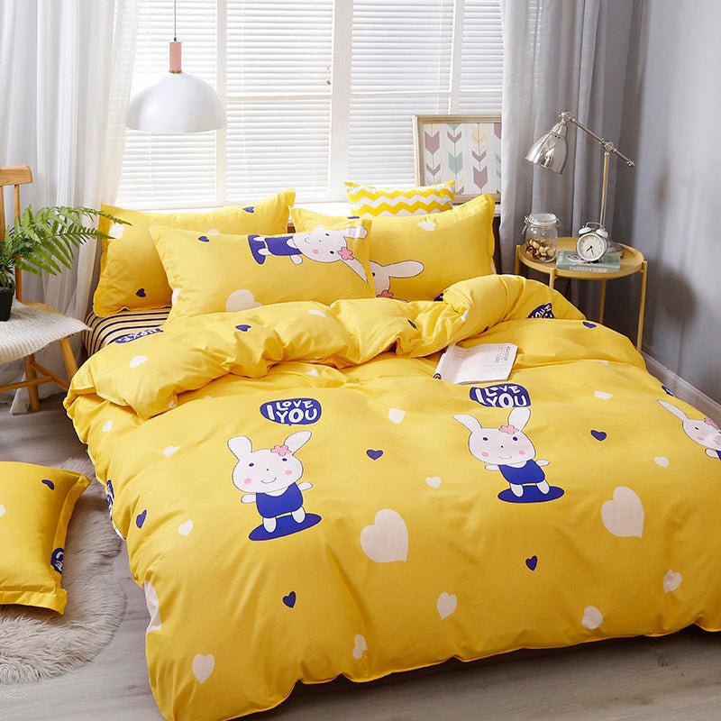 Brushed Aloe Cotton Four - piece Small Bed Sheet Set - AmiraMart