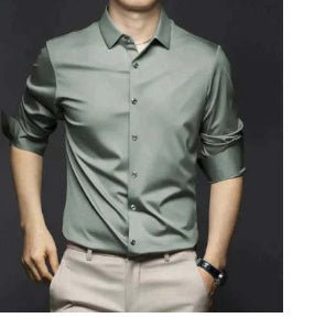 Business High - end Ice Silk Shirt - AmiraMart