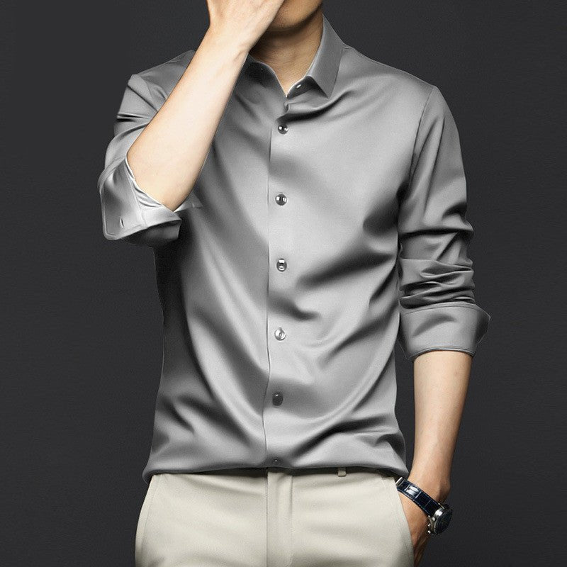 Business High - end Ice Silk Shirt - AmiraMart