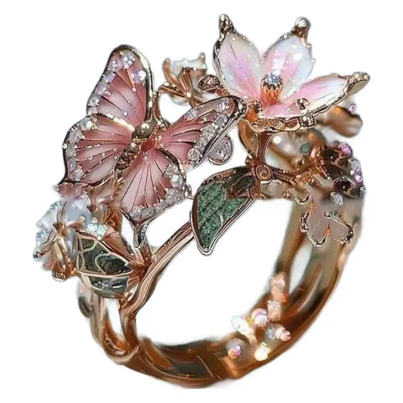 Butterfly Rhinestone Ring - AmiraMart