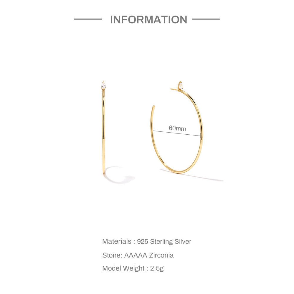 C - Shaped Diamond Women Earrings - AmiraMart