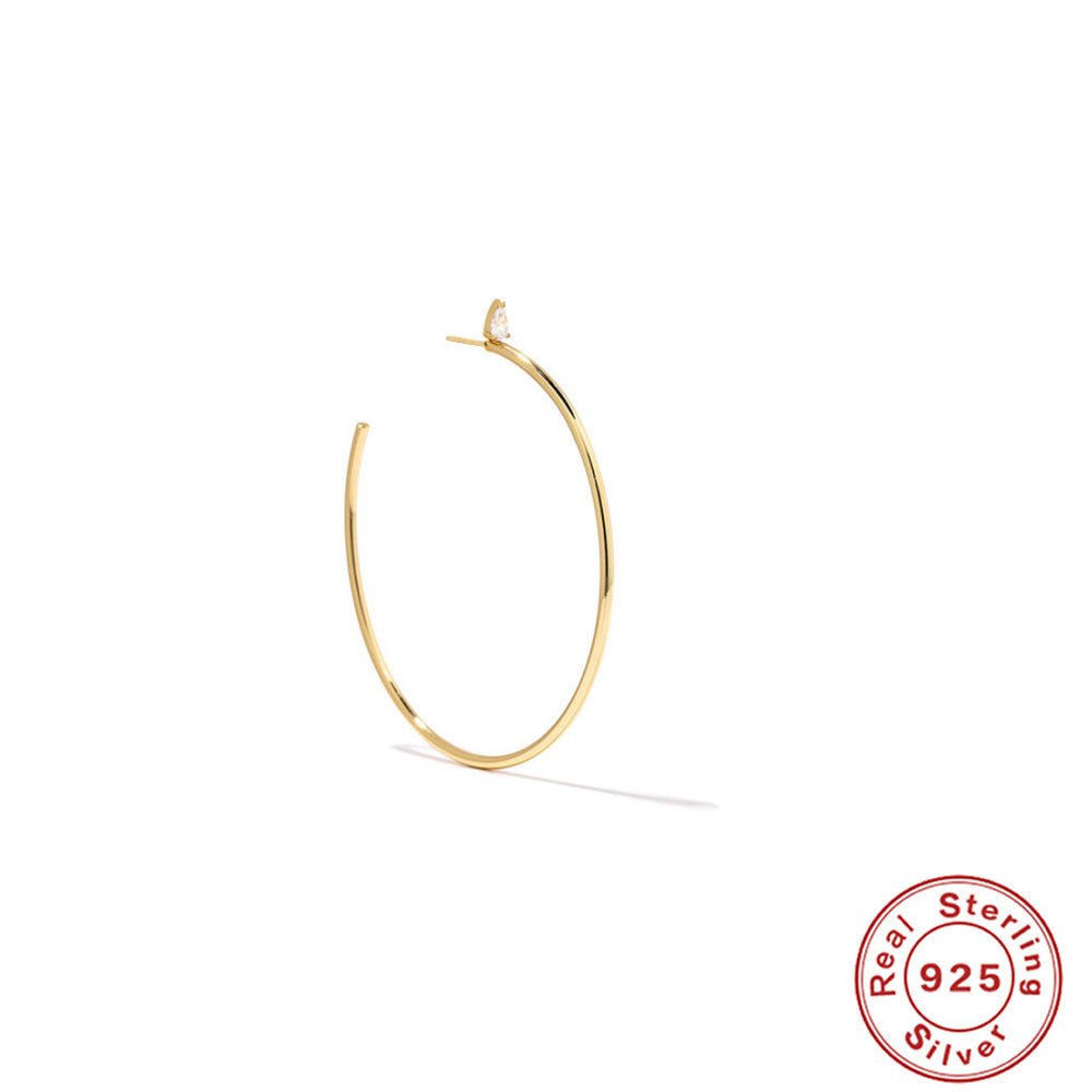 C - Shaped Diamond Women Earrings - AmiraMart