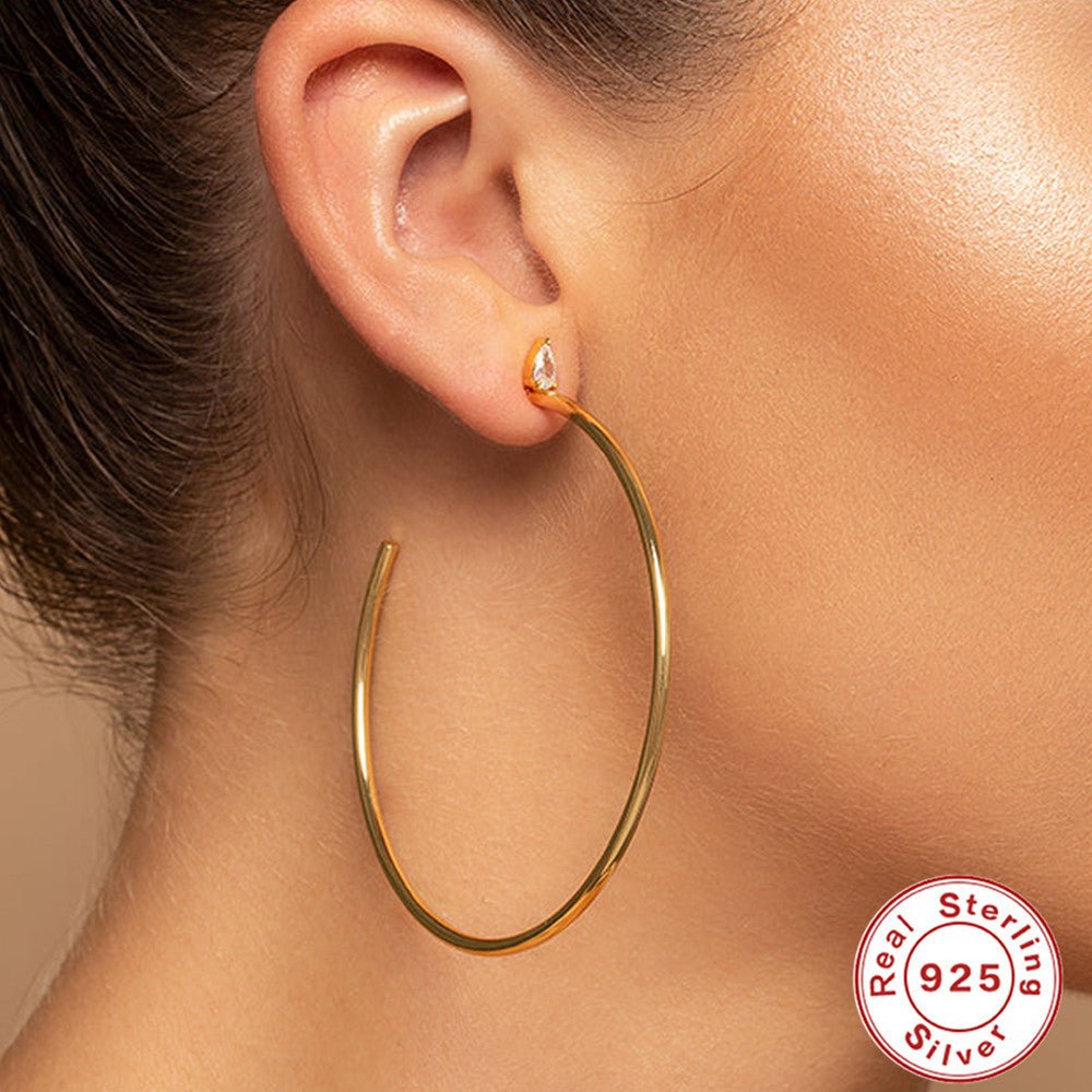 C - Shaped Diamond Women Earrings - AmiraMart