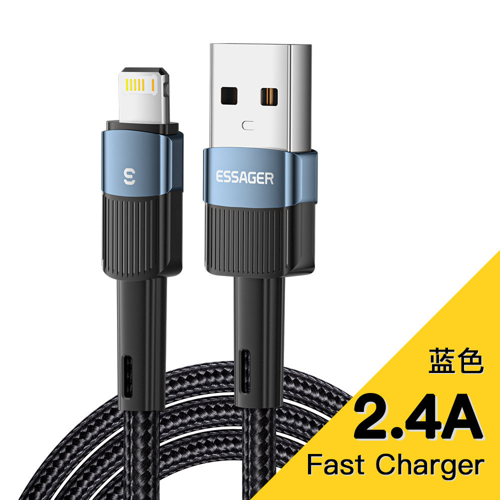 Essager USB cable with blue connector on a white background