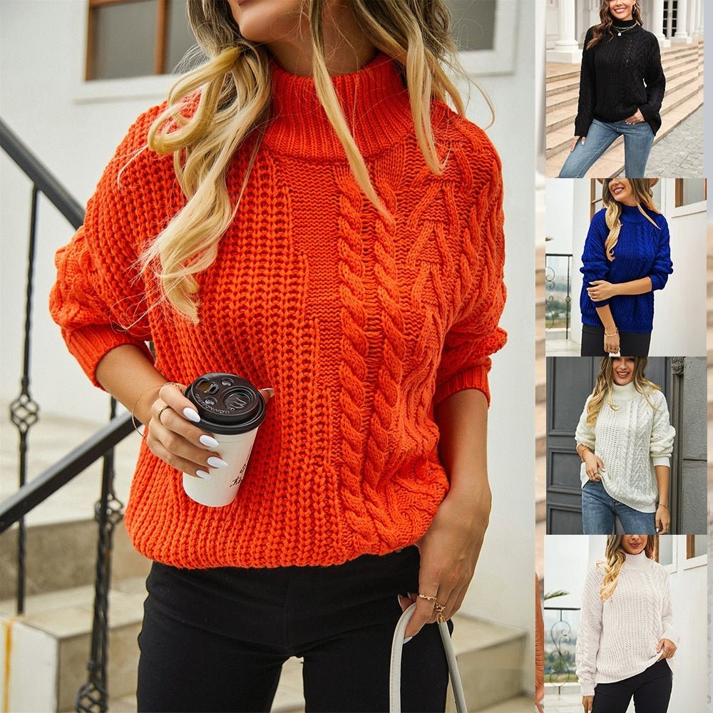 Cable - knit Sweater - AmiraMart
