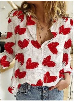 Cardigan Stand Collar Printed Shirt - AmiraMart