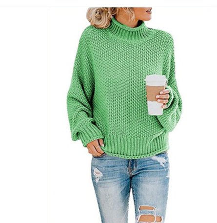 Cardigan Thick Thread Turtleneck Pullover - AmiraMart