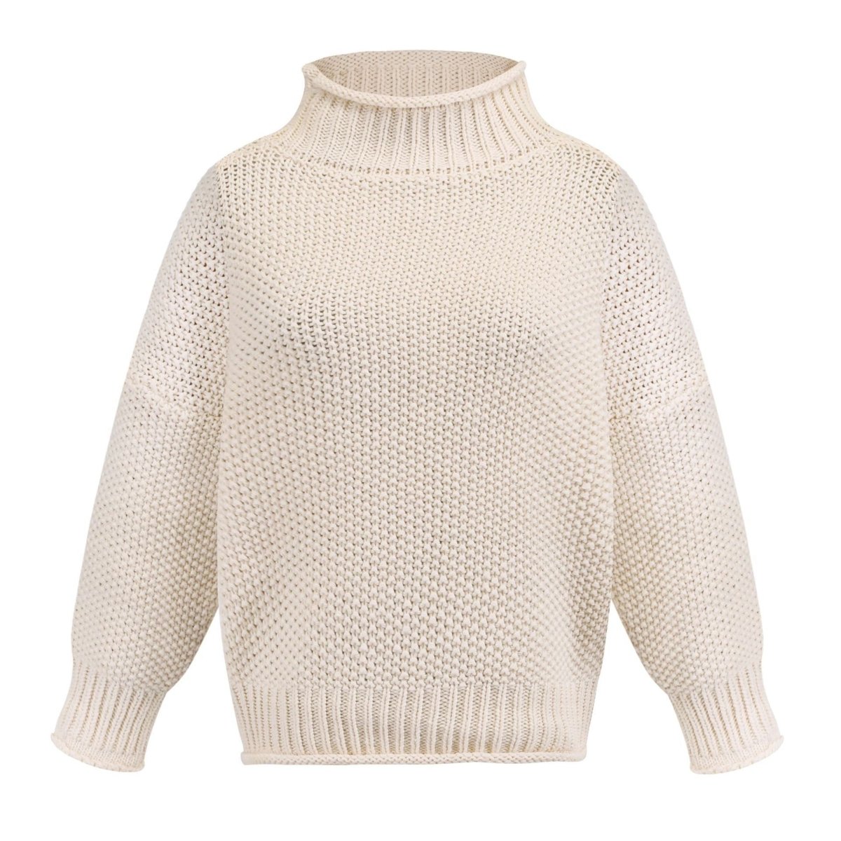 Cardigan Thick Thread Turtleneck Pullover - AmiraMart