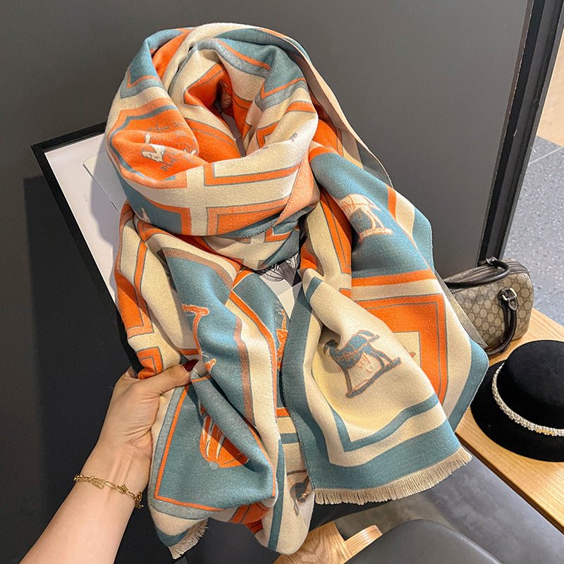 Carriage Artificial Cashmere Scarf - AmiraMart