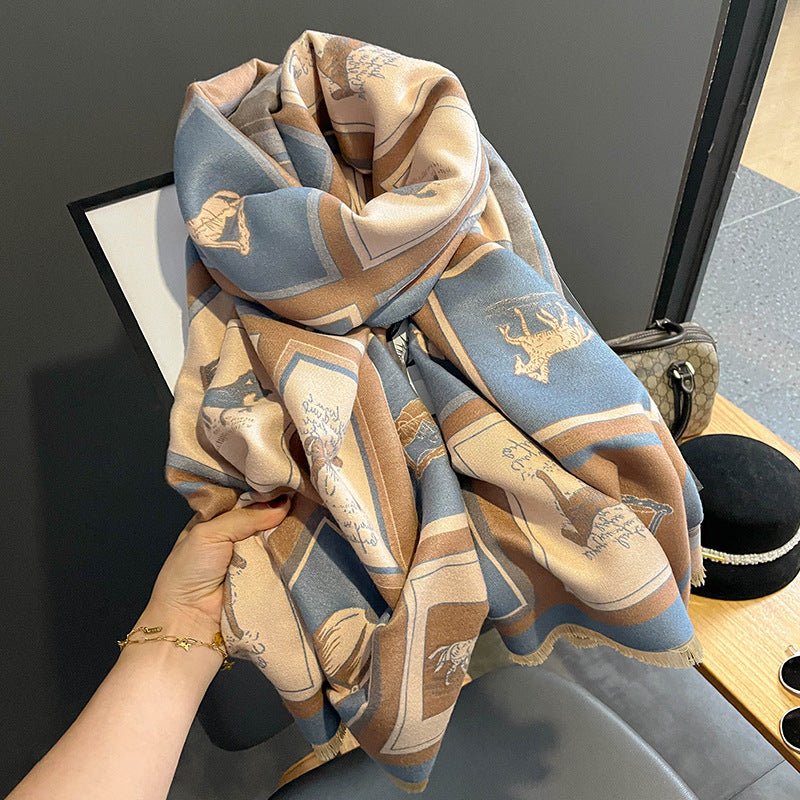 Carriage Artificial Cashmere Scarf - AmiraMart