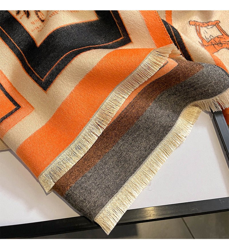 Carriage Artificial Cashmere Scarf - AmiraMart