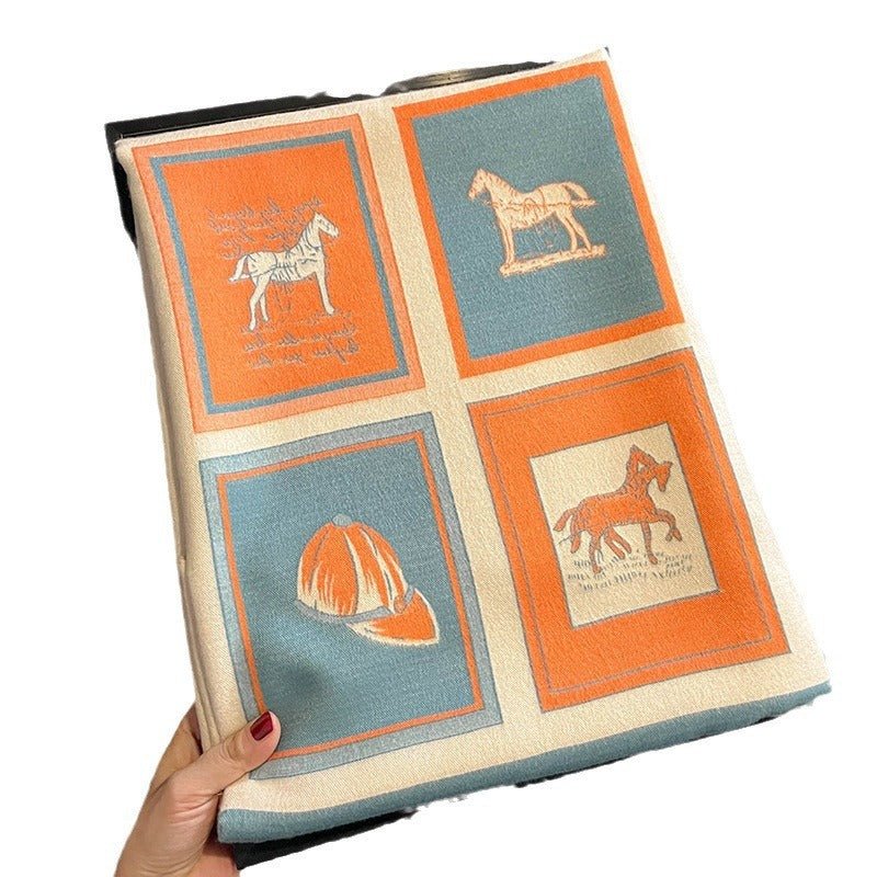 Carriage Artificial Cashmere Scarf - AmiraMart