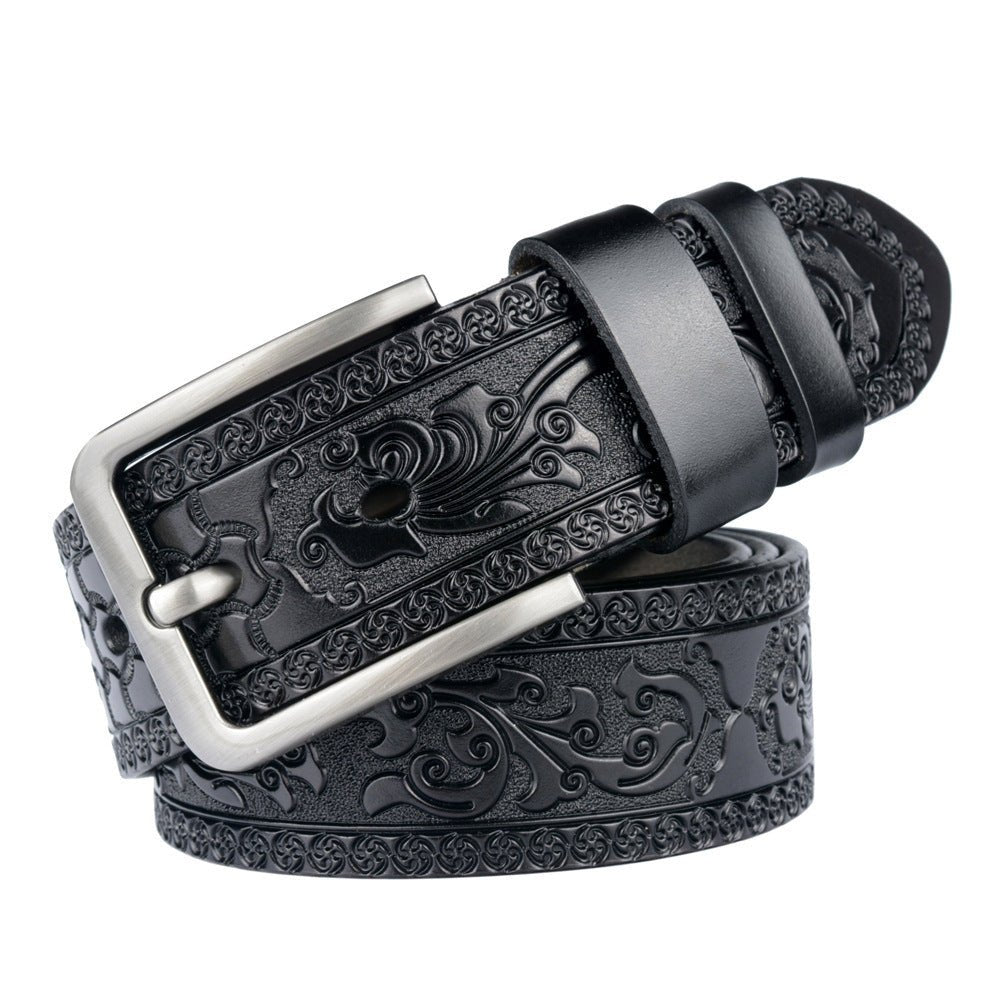 Carved Craft Men's Leather Belt | Elegant & Durable - AmiraMart