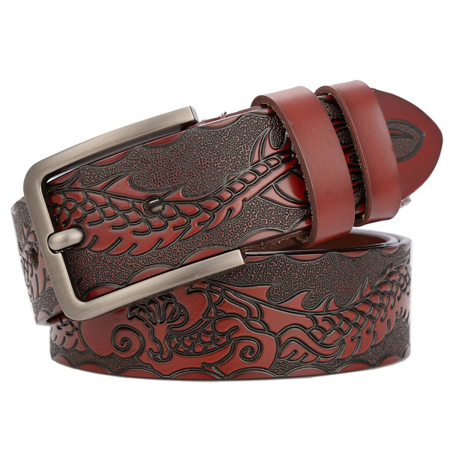 Carved Craft Men's Leather Belt | Elegant & Durable - AmiraMart