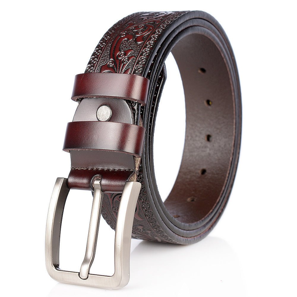 Carved Craft Men's Leather Belt | Elegant & Durable - AmiraMart
