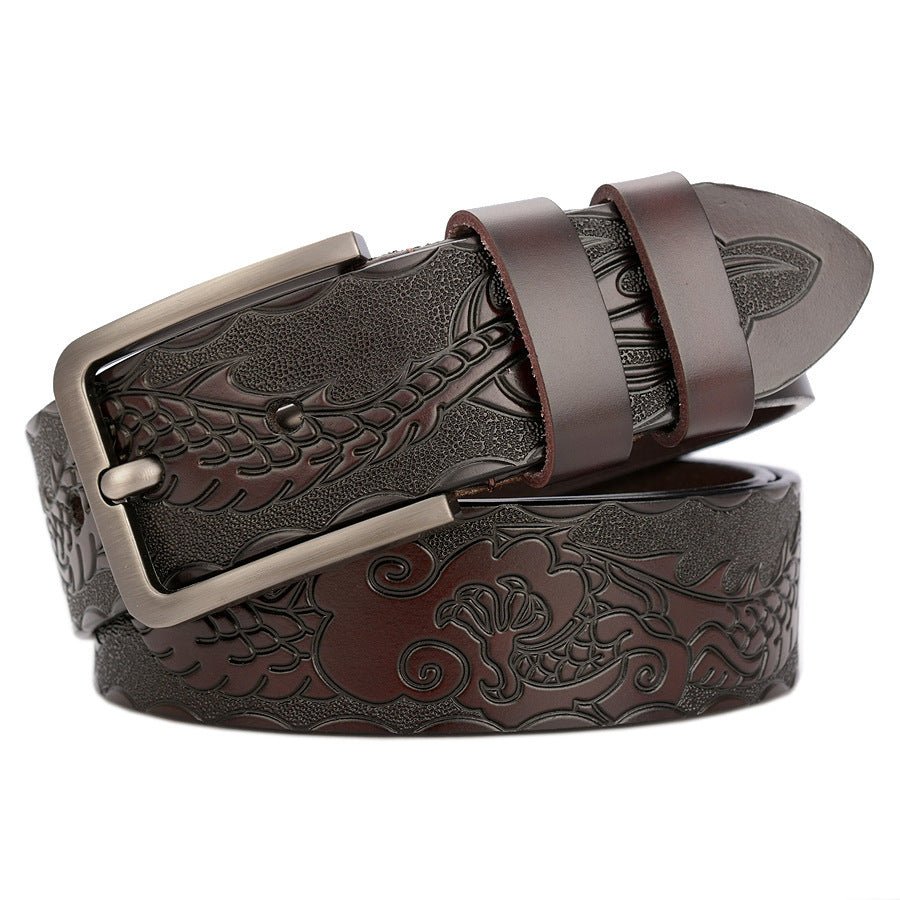 Carved Craft Men's Leather Belt | Elegant & Durable - AmiraMart