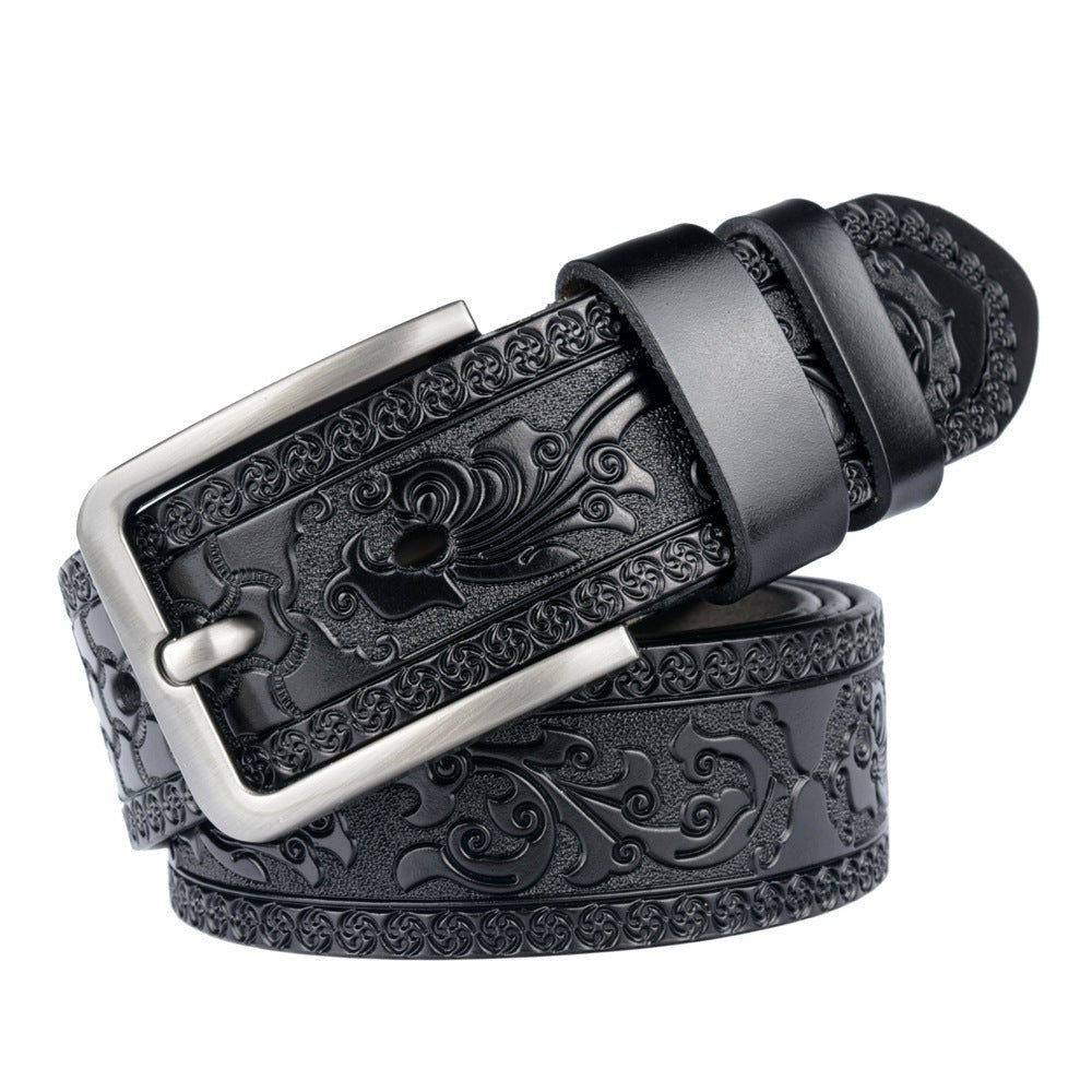Carved Craft Men's Leather Belt | Elegant & Durable - AmiraMart