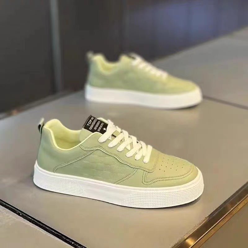 Casual Lace - up Sneakers Men Fashion Breathable Plaid Flats Shoes - AmiraMart