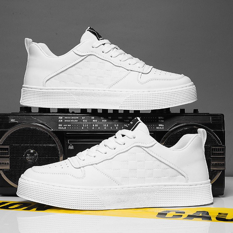 Casual Lace - up Sneakers Men Fashion Breathable Plaid Flats Shoes - AmiraMart
