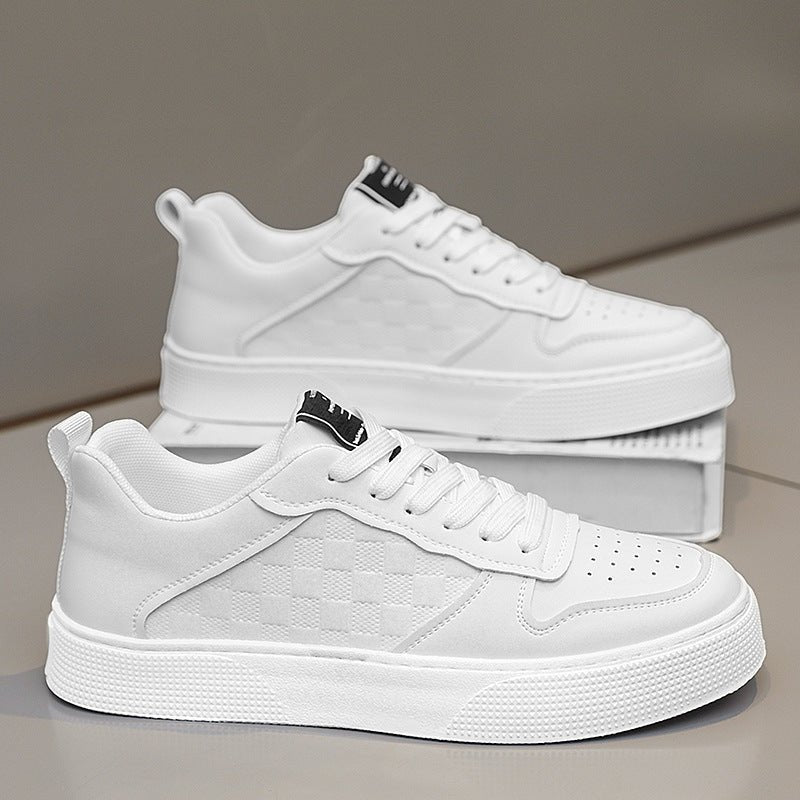 Casual Lace - up Sneakers Men Fashion Breathable Plaid Flats Shoes - AmiraMart