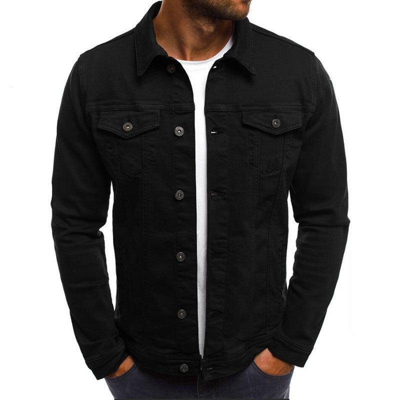 Casual Men Jacket Denim Button Shirt - AmiraMart