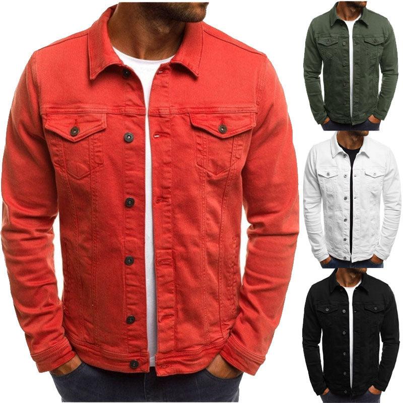 Casual Men Jacket Denim Button Shirt - AmiraMart