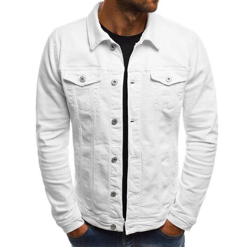 Casual Men Jacket Denim Button Shirt - AmiraMart