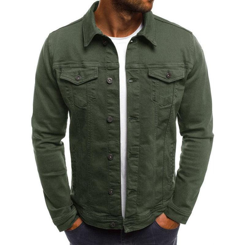 Casual Men Jacket Denim Button Shirt - AmiraMart
