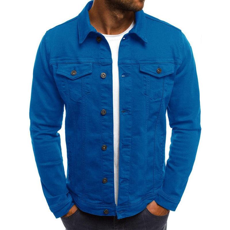 Casual Men Jacket Denim Button Shirt - AmiraMart